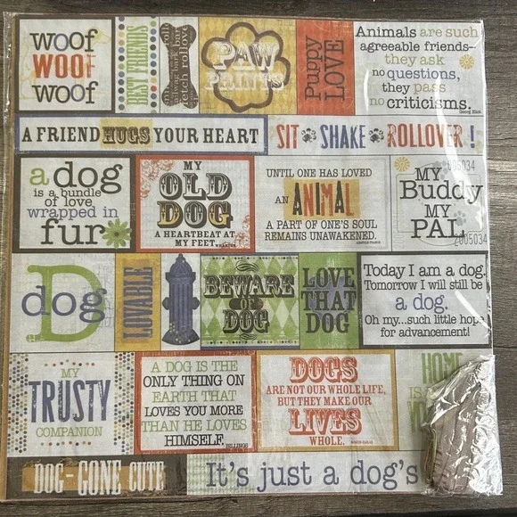 8x8 Deja Views Dog Days Scrapbook Album Kit Paper Stickers Pet Memory Book DIY - Picture 6 of 8